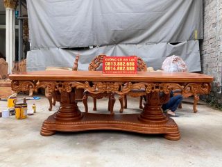 Siêu phẩm bàn ăn hoàng gia vip 10 ghế gỗ gõ đỏ cao cấp (Chị Linh, Hoàng Mai- Hà Nội) 6 bàn ăn louis gỗ gõ đỏ