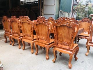 mẫu bàn ghế ăn louis hoàng gia hàng cao cấp