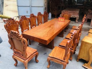 bộ bàn ăn gỗ hương đá