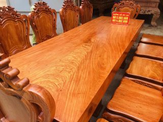 mẫu bàn ăn nguyên khối gỗ hương đá