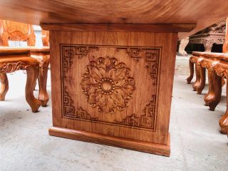 chân bàn bản lớn đục hoa lá tây