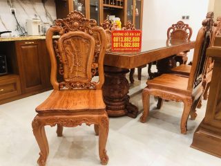 ghế louis đục hoa lá tây