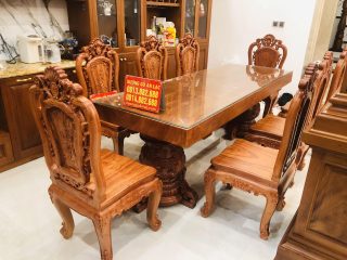 bộ bàn ăn gỗ hương đá