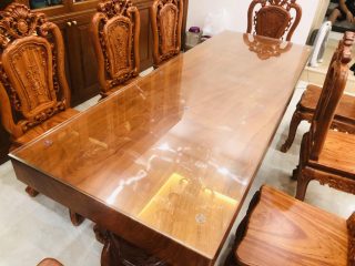 bàn ăn nguyên khối gỗ hương đá