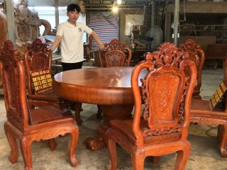 bàn ăn tròn 6 ghế cao cấp