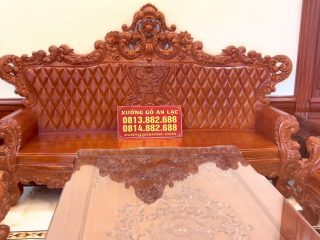 Siêu phẩm bàn ghế hoàng gia tân cổ điển nguyên khối gỗ gõ đỏ Pachy cao cấp chân 18 tay 22 (Anh Ngô, Hải Phòng) 7 bộ bàn ghế hoàng gia 8 món