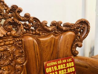 Siêu phẩm bàn ghế hoàng gia nguyên khối gỗ hương đá cao cấp (Chú Tân, Thái Nguyên) 26 vách ghế ghép tấm nguyên khối