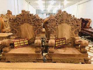 Siêu phẩm bàn ghế hoàng gia nữ hoàng gỗ hương đá tay 18 chân 20 hàng vip (Anh Đồng, Hưng Yên) 24 bộ bàn ghế hoàng gia 10 món