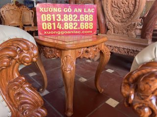 Siêu phẩm bàn ghế hoàng King bọc đệm cao cấp (Anh Nghiêm, Đà Nẵng) 27 đôn kẹp gỗ gõ đỏ