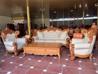 Siêu phẩm bàn ghế hoàng King bọc đệm cao cấp (Anh Nghiêm, Đà Nẵng) 15 bộ bàn ghế louis 6 món
