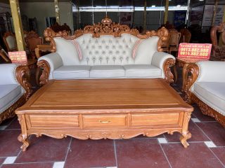Siêu phẩm bàn ghế hoàng King bọc đệm cao cấp (Anh Nghiêm, Đà Nẵng) 19 thân bàn có thiết kế ngăn kéo để đồ
