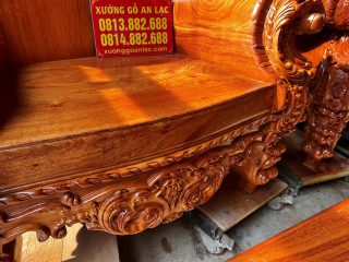 Siêu phẩm bàn ghế louis hoàng gia nguyên khối chân 18 6 món gỗ Hương Đá (Chú Định, Hải Phòng) 33 yếm ghế đục tỉa hoa lá tây