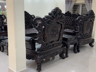 bàn ghế louis hoàng gia đục 2 mặt