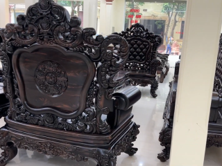 bộ bàn ghế louis gỗ mun hàng cao cấp