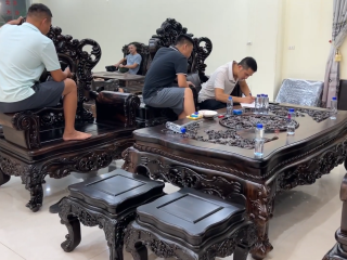 bộ bàn ghế gỗ mun Lào