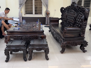 bộ bàn ghế hoàng gia gỗ mun cao cấp