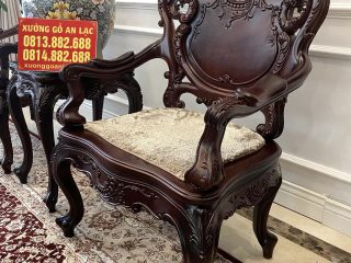 Siêu phẩm bàn ghế Louis Pháp 10 món và kệ tivi gỗ cẩm lai hàng vip (Chú Tịnh, Thanh Hóa) 17 ghế đơn louis tân cổ điển Pháp