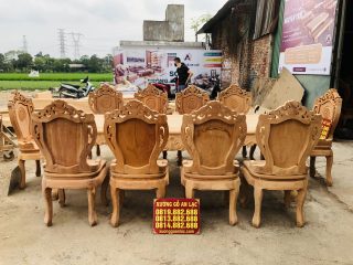 bộ bàn ăn gỗ gõ đỏ