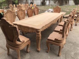 bộ bàn ăn phòng cách hoàng gia tân cổ điển