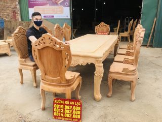 bộ bàn ghế hoàng gia đục 1 mặt