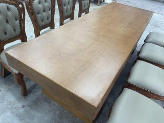 bàn ăn nguyên khối gỗ gõ đỏ