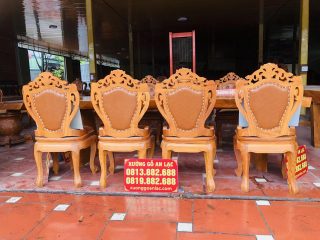 bộ bàn ăn louis 8 ghế cao cấp