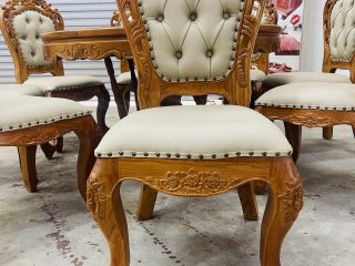 Bàn ăn tròn 8 ghế louis bọc đệm gỗ gõ đỏ hàng đẹp (Chị Minh, Đồng Nai) 17 mẫu ghế louis hoàng gia gỗ gõ bọc đệm