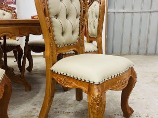 Bàn ăn tròn 8 ghế louis bọc đệm gỗ gõ đỏ hàng đẹp (Chị Minh, Đồng Nai) 18 ban an tron 8 ghe louis boc dem go go do hang dep 8