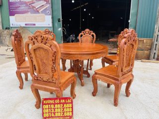 bộ bàn ghế ăn louis sang trọng