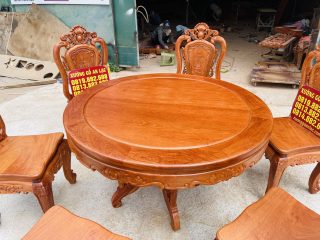 bàn ăn tròn louis hoàng gia