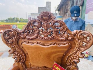 ghế đơn louis hoa lá tây