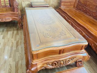 Bàn giao bộ bàn ghế hoàng gia 6 món và kệ tivi gỗ hương đá (Anh Tuấn, Hà Nam) 18 mẫu bàn trà hoàng gia chữ nhật