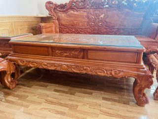 Bàn giao bộ bàn ghế hoàng gia 6 món và kệ tivi gỗ hương đá (Anh Tuấn, Hà Nam) 19 bàn trà louis có ngăn kéo