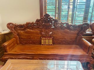 Bàn giao bộ bàn ghế hoàng gia 6 món và kệ tivi gỗ hương đá (Anh Tuấn, Hà Nam) 20 mẫu đoản dài louis hoàng gia