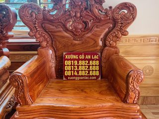 Bàn giao bộ bàn ghế hoàng gia 6 món và kệ tivi gỗ hương đá (Anh Tuấn, Hà Nam) 23 ghế hoàng gia tân cổ điển