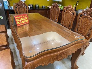 mẫu bàn ăn hoàng gia chữ nhật