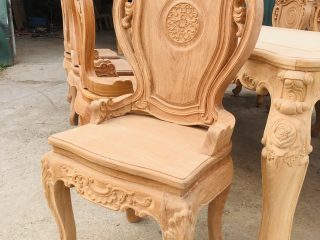 Bản mộc bàn ăn hoàng gia 8 ghế louis có tay gỗ gõ đỏ (Chị Ngọc, Hà Nam) 15 mẫu ghế louis hoàng gia có tay