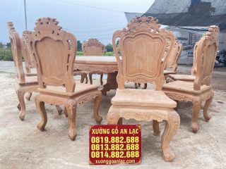 Bản mộc bộ bàn ăn tròn 10 ghế louis gỗ gõ đỏ cao cấp (Anh Đại, Phú Thọ) 11 bộ bàn ăn 10 ghế ngồi