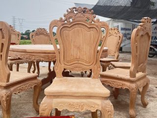 Bản mộc bộ bàn ăn tròn 10 ghế louis gỗ gõ đỏ cao cấp (Anh Đại, Phú Thọ) 13 mẫu ghế louis hoàng gia tân cổ điển
