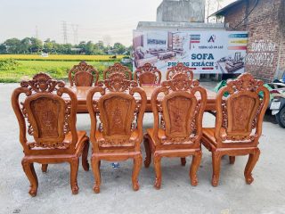 bộ bàn ghế ăn gỗ hương đá