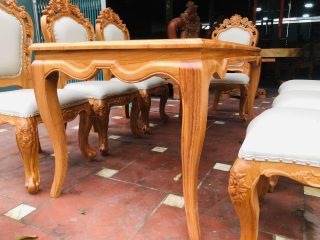 Bộ bàn ăn 8 ghế louis hoàng gia bọc đệm gỗ gõ đỏ cao cấp (Chị Lan Anh, Vĩnh Phúc) 17 Hệ chân bàn louis