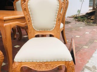 Bộ bàn ăn 8 ghế louis hoàng gia bọc đệm gỗ gõ đỏ cao cấp (Chị Lan Anh, Vĩnh Phúc) 19 mẫu ghế louis hoàng gia không tay