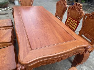 bàn ăn chữ nhật gỗ hương đá
