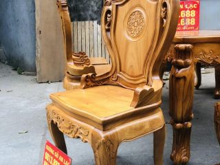 Bộ bàn ăn hoàng gia gõ đỏ 8 ghế louis tân cổ điển (Chị Thương, Hà Nam) 12 mẫu ghế louis hoàng gia có tay