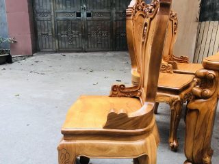 Bộ bàn ăn hoàng gia gõ đỏ 8 ghế louis tân cổ điển (Chị Thương, Hà Nam) 13 ghế louis lưng cao