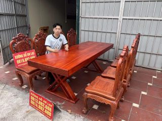 bàn ăn chữ nhật nguyên khối