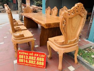bộ bàn ăn nguyên khối ghế louis siêu vip
