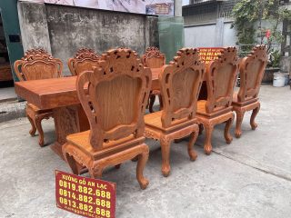 bộ bàn ăn 8 ghế louis