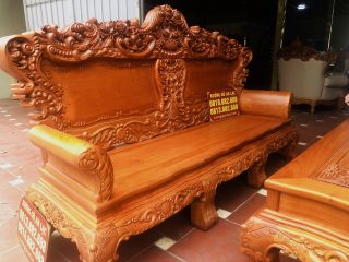 Bộ bàn ghế hoàng gia louis hoa lá tây gỗ hương đá cao cấp (Anh Tiến, Thái Bình) 20 mẫu đoản louis gỗ hương đá