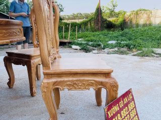Bộ bàn tròn louis 6 ghế hồng hạt gỗ gõ đỏ cao cấp (Chị Bình, Lạng Sơn) 16 ghế ăn gỗ gõ đỏ
